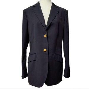 Brooks Brothers Navy Wool Blazer with Gold Buttons, 12